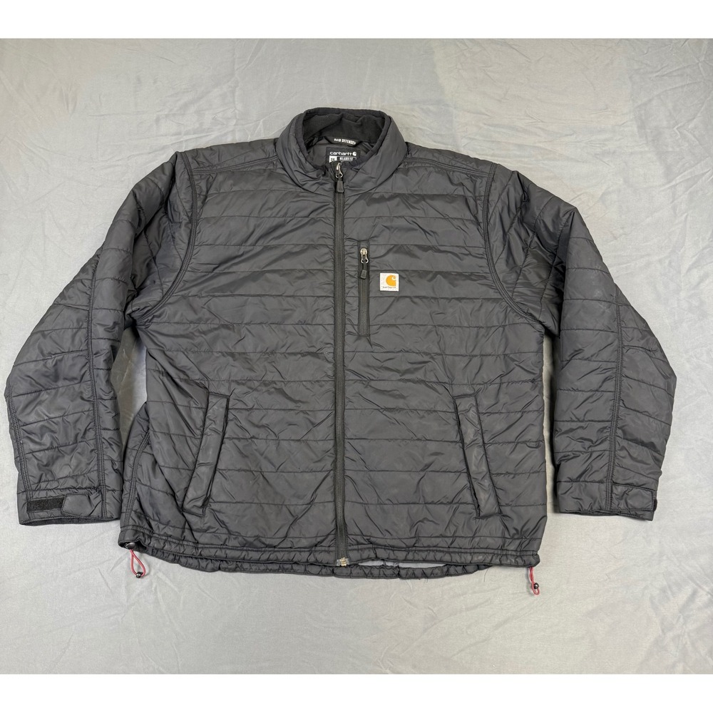 Carhartt Mens 2XL BLK Rain Defender Gilliam Quilted Jacket OJ2208-M Relaxed Fit